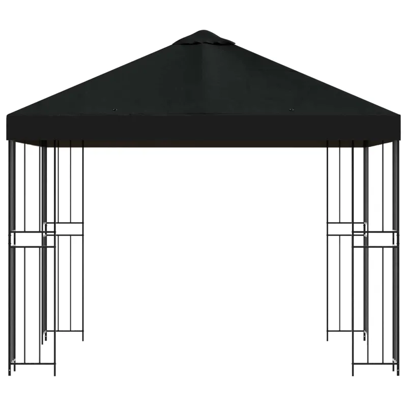 Pavėsinė 3 x 3 m Juoda Poliesteris ir plienas 190 gsm