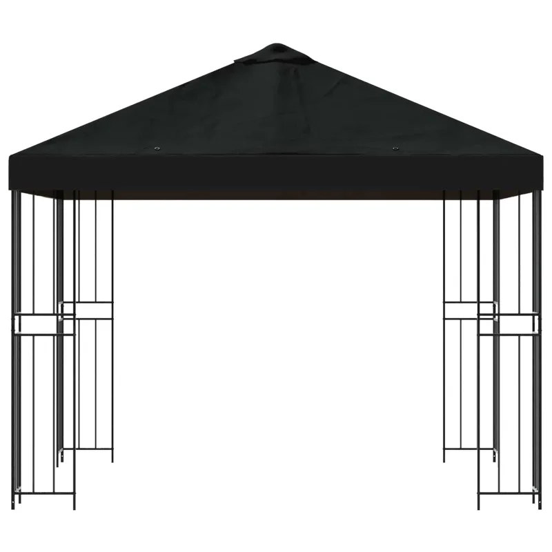 Pavėsinė 3 x 3 m Juoda Poliesteris ir plienas 190 gsm