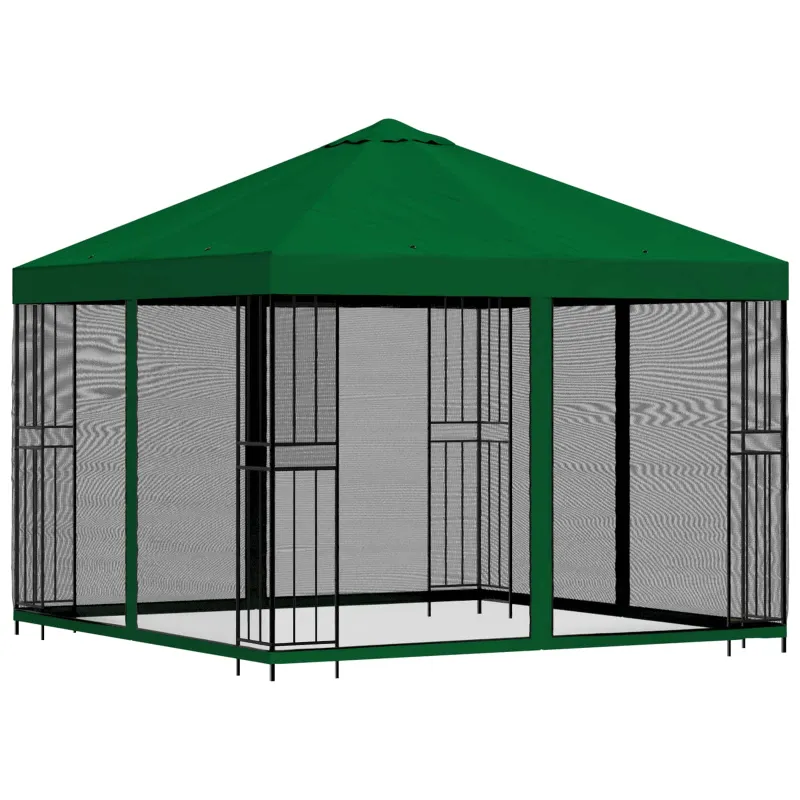 Sodo pavėsinė su šoninėmis sienelėmis 3 x 3 m Žalia