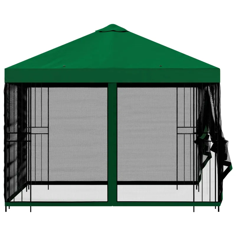 Sodo pavėsinė su šoninėmis sienelėmis 3 x 3 m Žalia