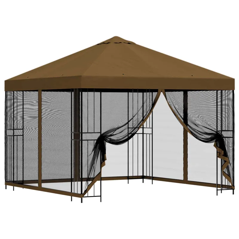 Sodo pavėsinė su šoninėmis sienelėmis 3 x 3 m Taupe