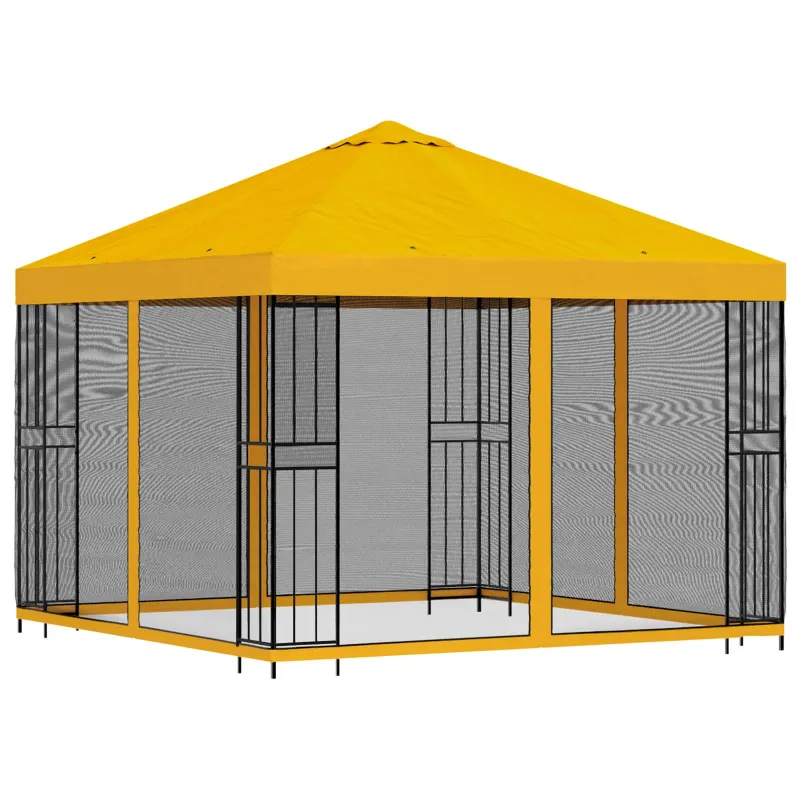 Sodo pavėsinė su šoninėmis sienelėmis 3 x 3 m Geltona