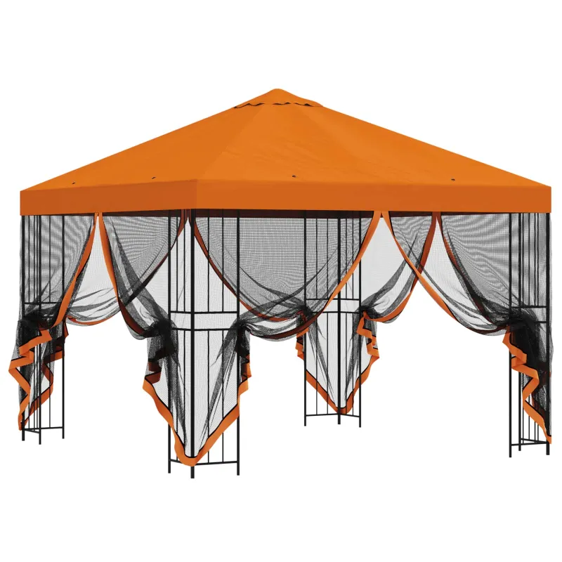 Sodo pavėsinė su šoninėmis sienelėmis 3 x 3 m Oranžinė