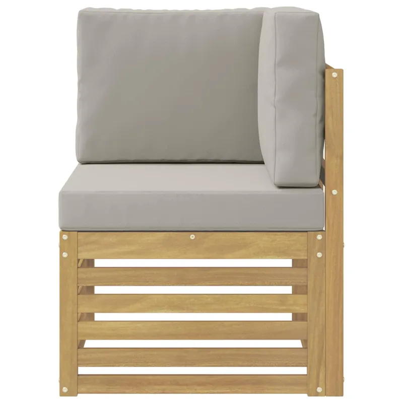 Lauko kampinė sofa Kietos akacijos mediena Balta