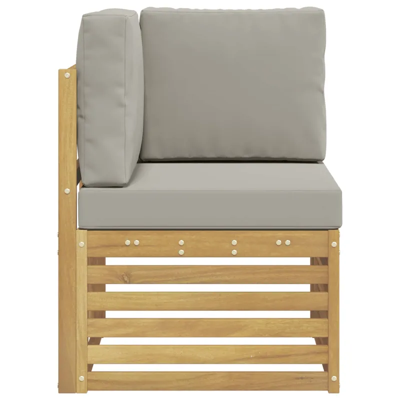 Lauko kampinė sofa Kietos akacijos mediena Balta