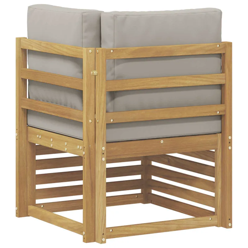 Lauko kampinė sofa Kietos akacijos mediena Balta