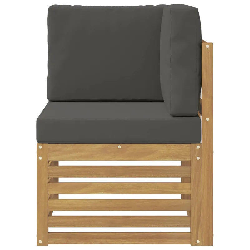 Lauko kampinė sofa Kietos akacijos mediena Balta
