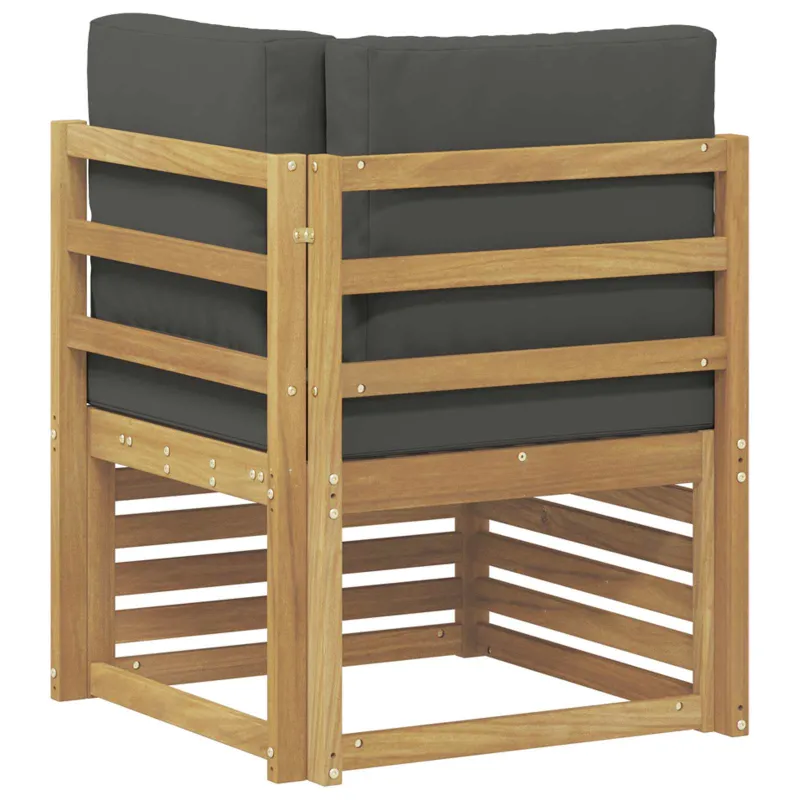Lauko kampinė sofa Kietos akacijos mediena Balta