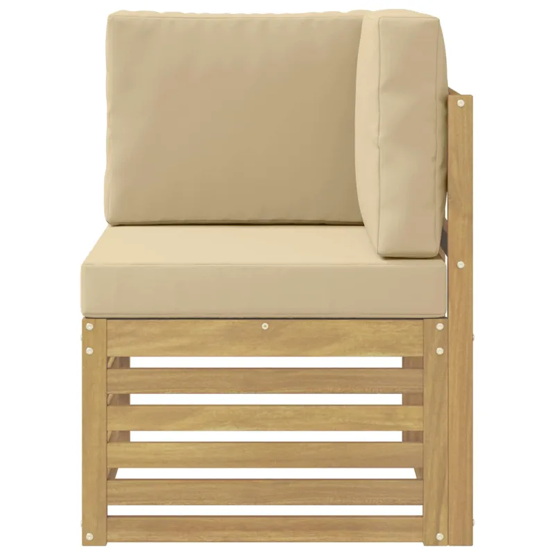 Lauko kampinė sofa Kietos akacijos mediena Balta