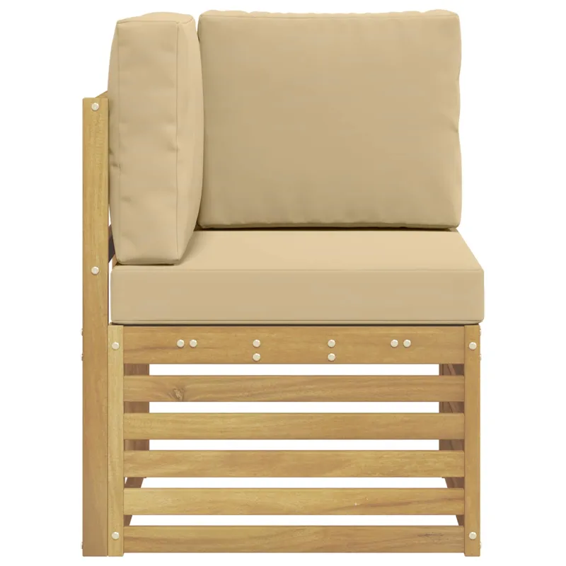 Lauko kampinė sofa Kietos akacijos mediena Balta
