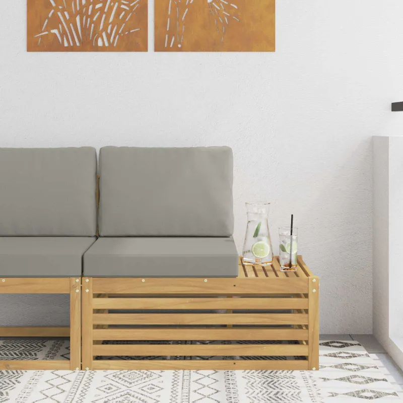 Lauko galinė sofa Kietos akacijos mediena Balta