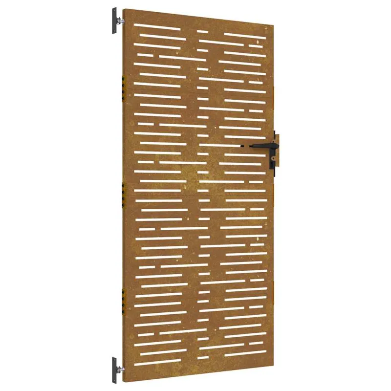 Sodo vartai, 85x200 cm, Corten plienas, kvadratinis dizainas