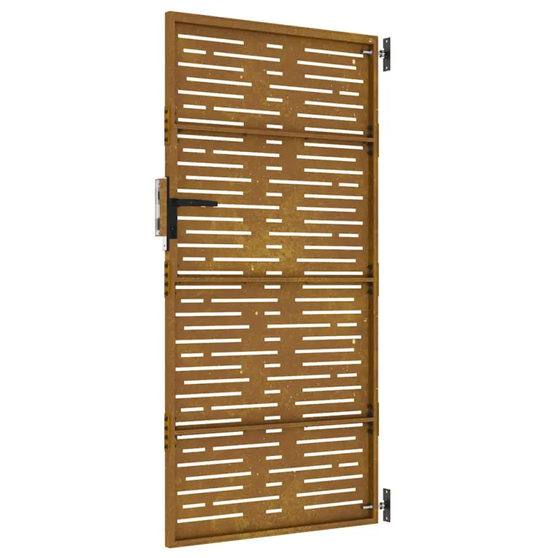Sodo vartai, 85x200 cm, Corten plienas, kvadratinis dizainas