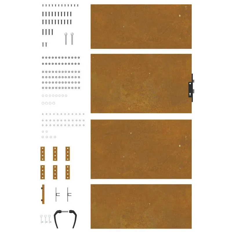 Sodo vartai, 85x200 cm, Corten plienas