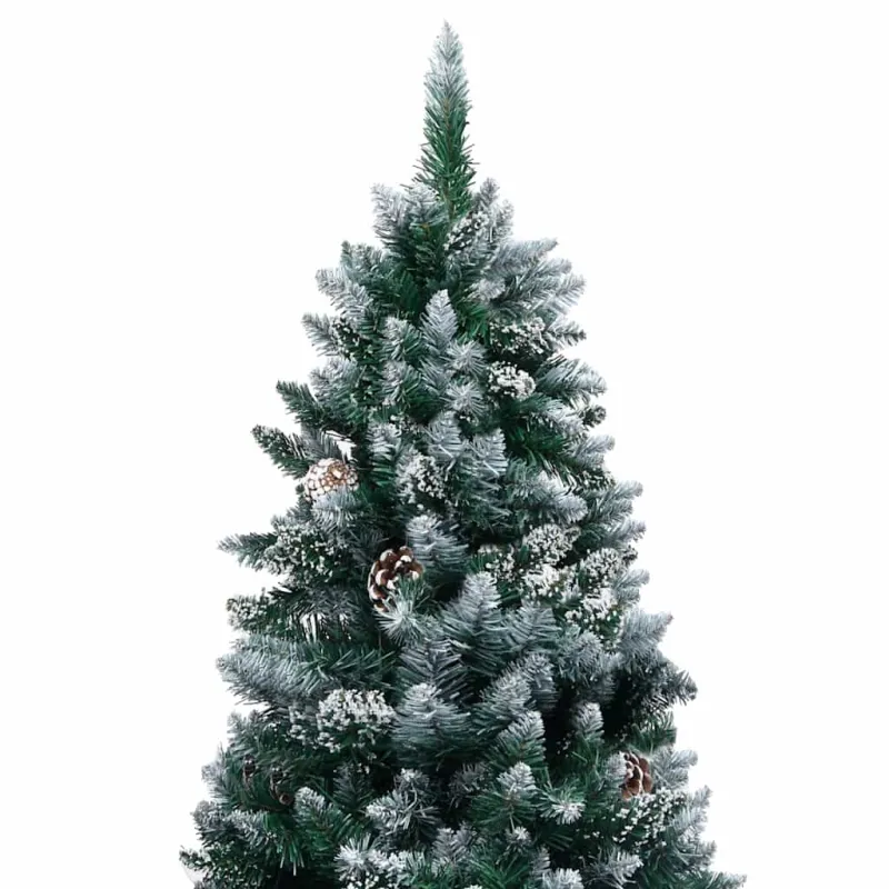 Dirbtinė Kalėdų eglutė su LED ir kamuoliukų rinkiniu ir kankorėžiais, 180cm