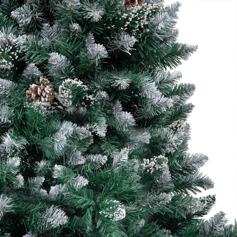 Dirbtinė Kalėdų eglutė su LED ir kamuoliukų rinkiniu ir kankorėžiais, 180cm