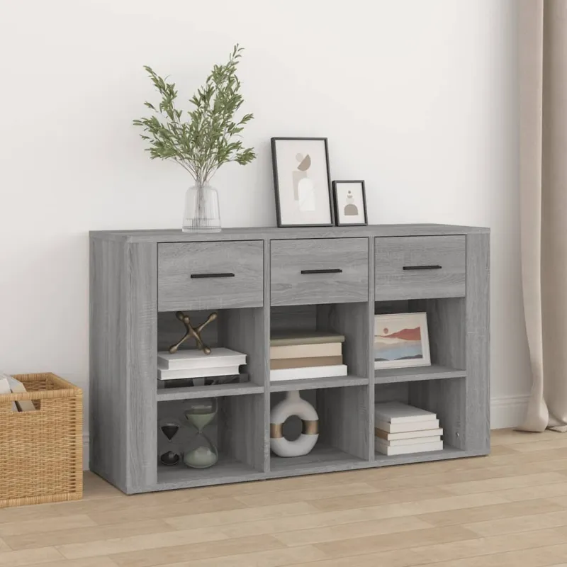 Šoninė spintelė, pilka ąžuolo, 100x30x59,5cm, apdirbta mediena