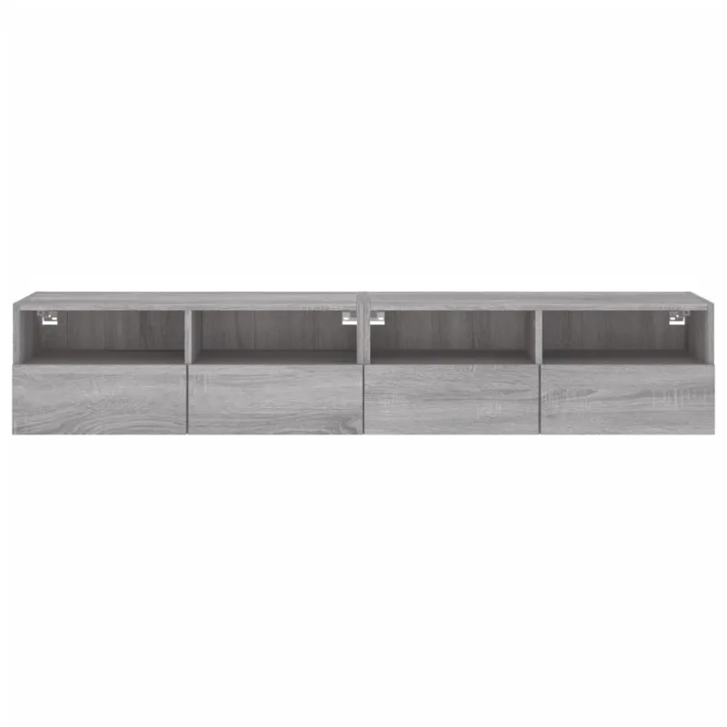 Sieninės TV spintelės, 2vnt., pilkos, 80x30x30cm, mediena