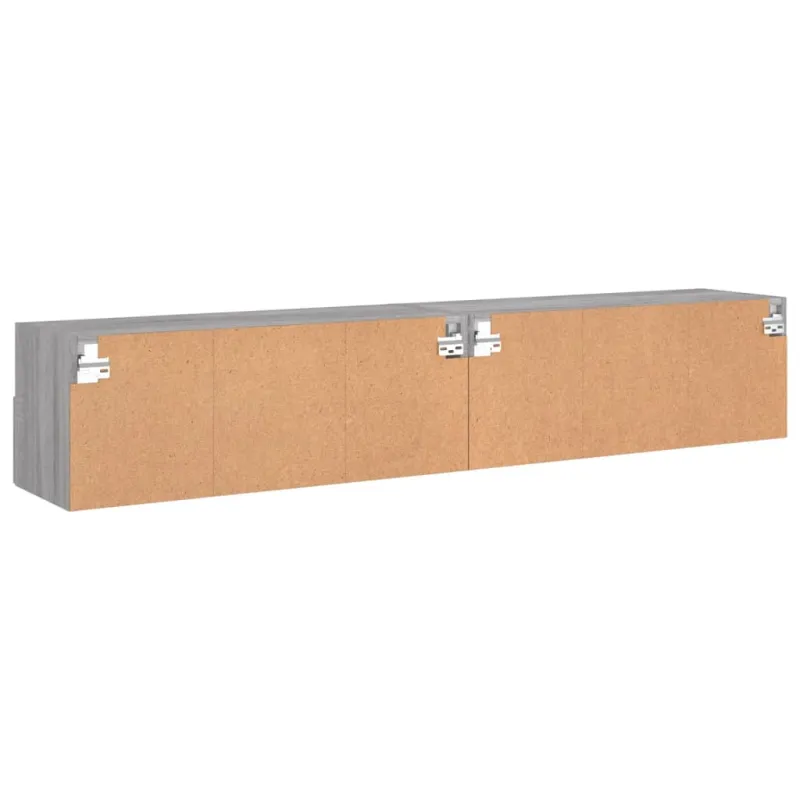 Sieninės TV spintelės, 2vnt., pilkos, 80x30x30cm, mediena