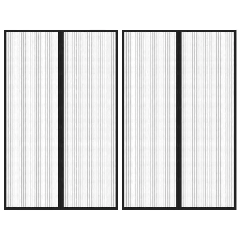 Tinkleliai nuo vabzdžių durims, 2vnt., juodi, 220x130cm