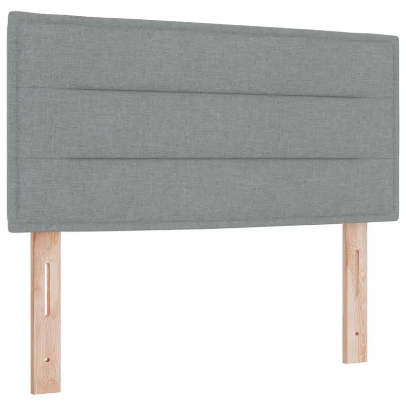 Kiemas lova su čiužiniu Šviesiai pilka 80 x 200 cm audinys