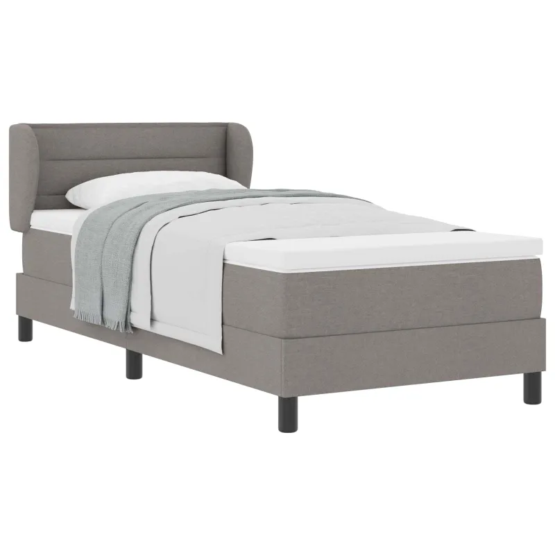 Kiemas lova su čiužiniu su galvūgalio Taupe 80 x 200 cm audinys