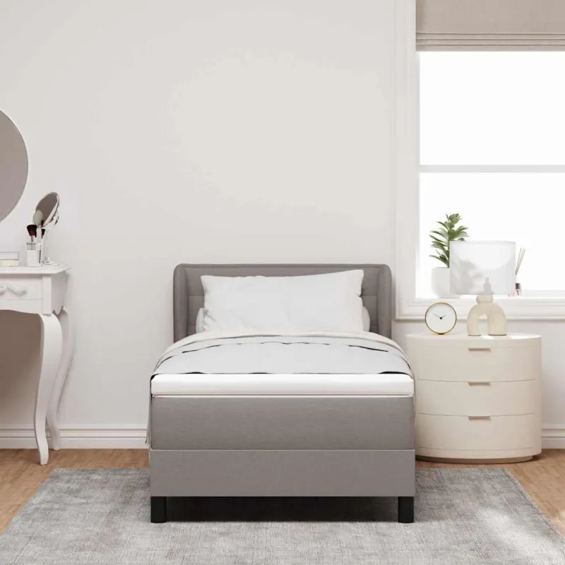 Kiemas lova su čiužiniu su galvūgalio Taupe 80 x 200 cm audinys