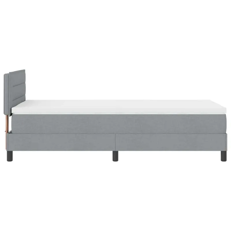 Kiemas lova su čiužiniu Šviesiai pilka 80 x 200 cm audinys