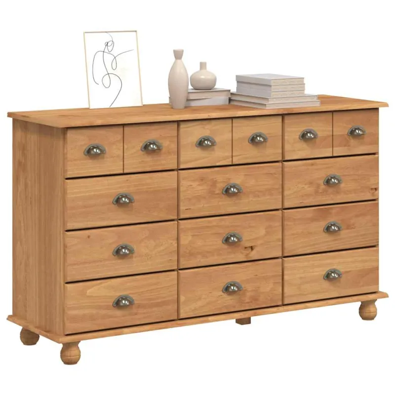 Komoda ASKIM Ruda 79 x 40 x 133,5 cm Kietos pušies mediena