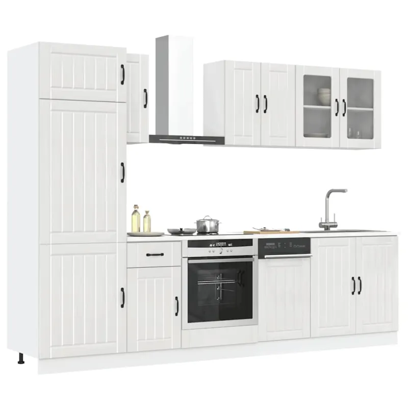 Virtuvinių spintelių komplektas, 8 dalių, Lucca, balta