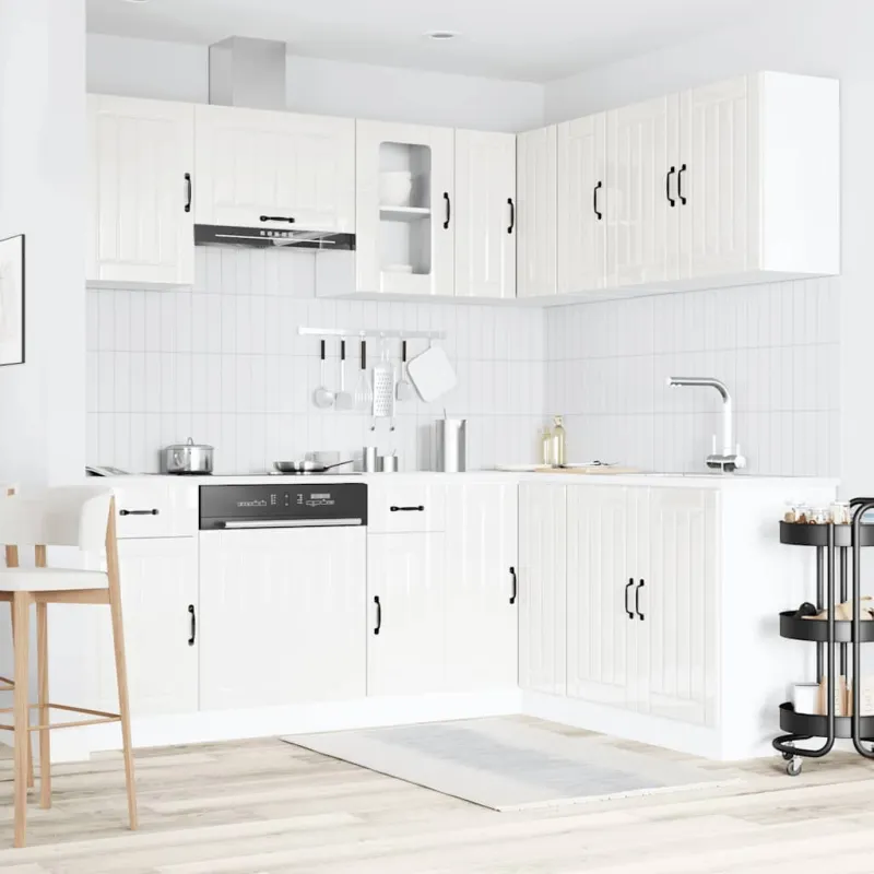 Virtuvinių spintelių komplektas, 11 dalių, Lucca, balta