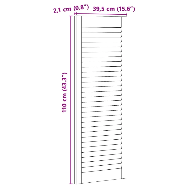 Spintelės durys su durimis 4 pcs Natūrali 110 x 2,1 x 39,5 cm