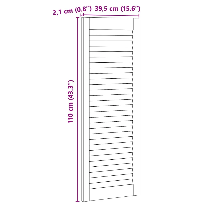 Spintelės durys su durimis 2 pcs Natūrali 110 x 2,1 x 39,5 cm