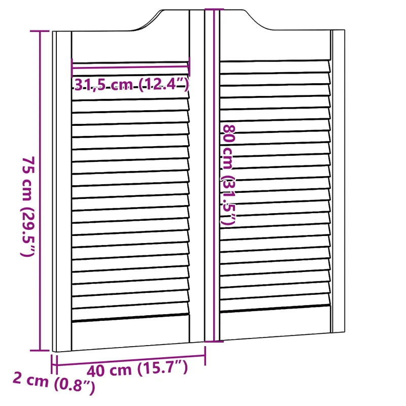 Sukamosios durys 2 pcs Balta Pušies medienos masyvas