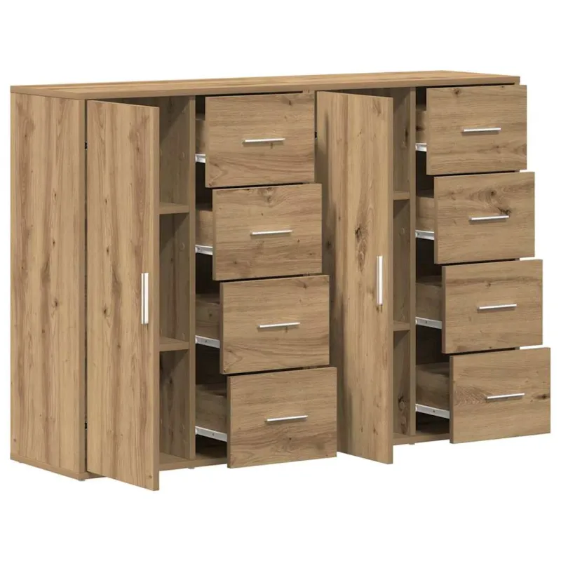Kabalas su stalčių 2 pcs Amatininkų ąžuolas 60 x 31 x 84 cm