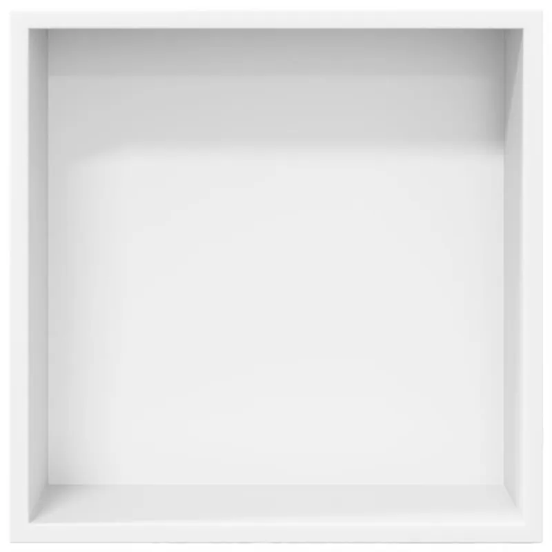 Nišinė dušo lentyna, matinės baltos spalvos, 32x32x9cm, plienas