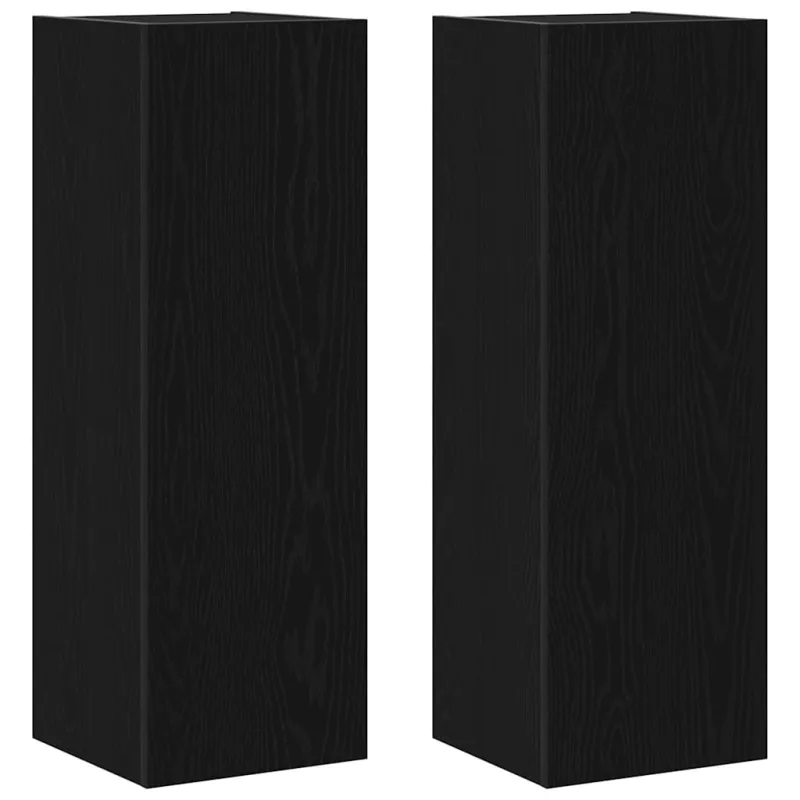 TV spintelių komplektas 8 pcs Juodas ąžuolas 100 x 30 x 30 cm