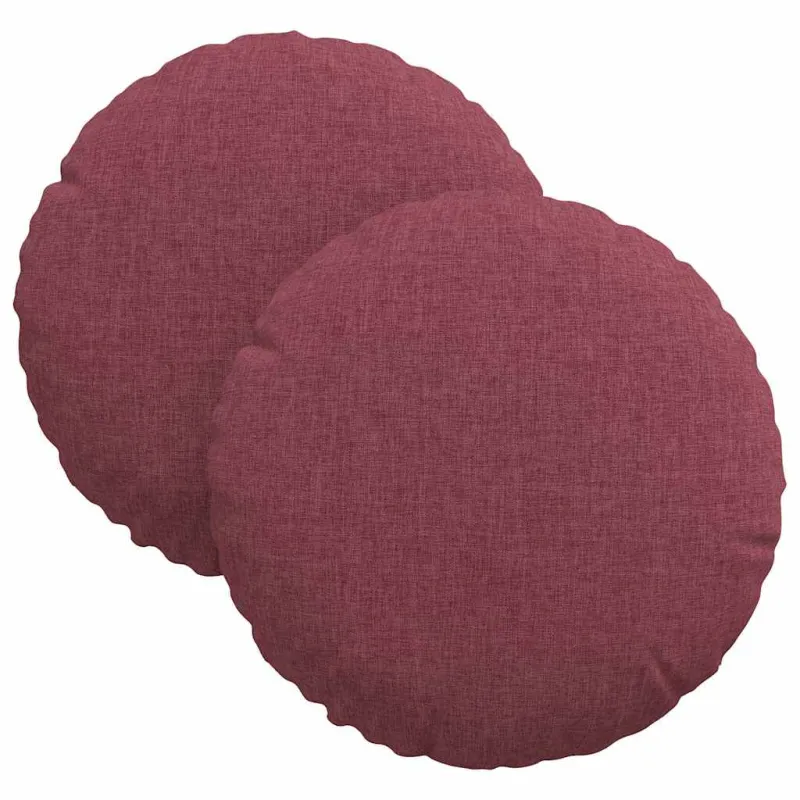 Sėdynių pagalvėlės 2 pcs Vyno raudona Ø30 x 13 cm audinys
