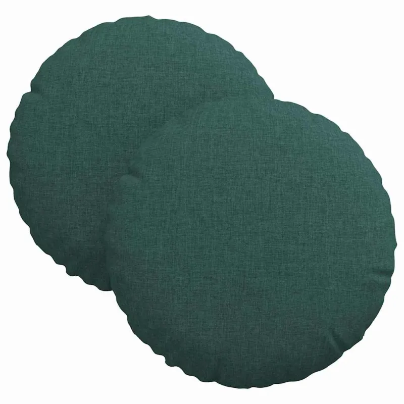 Sėdynių pagalvėlės 2 pcs Tamsiai žalia Ø30 x 13 cm audinys