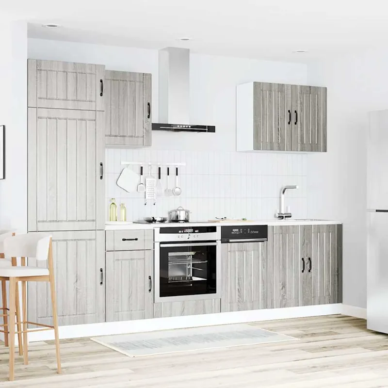 Virtuvinių spintelių komplektas, 7 dalių, Lucca, pilka