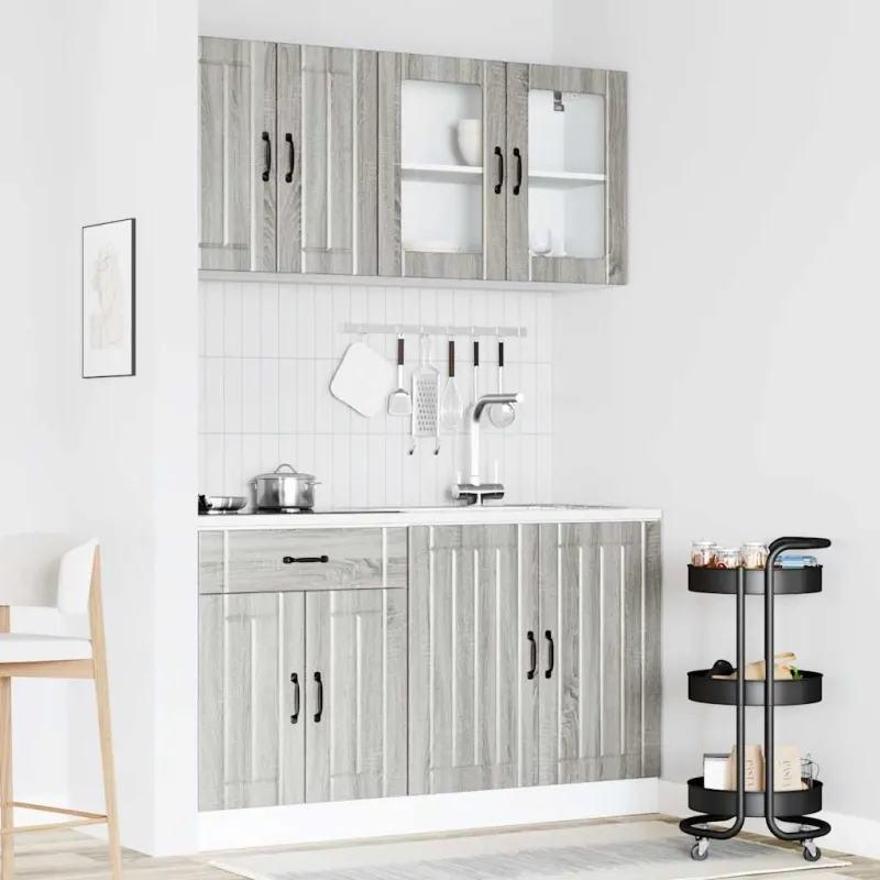 Virtuvinių spintelių komplektas, 4 dalių, Lucca, pilka