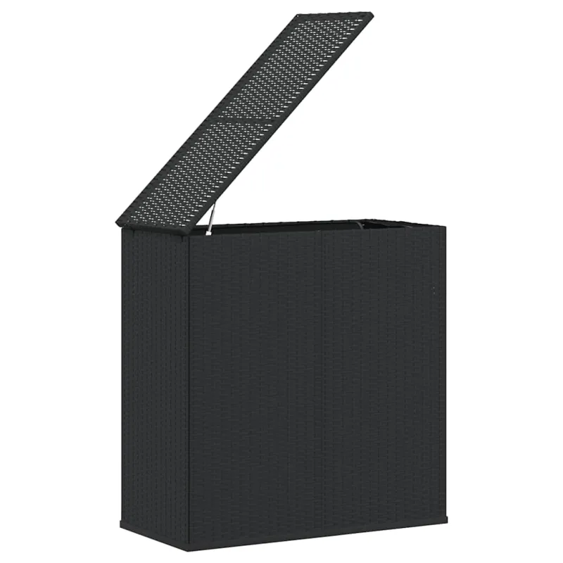 Sodo dėžė pagalvėlėms, juoda, 100x49x103,5cm, PE ratanas