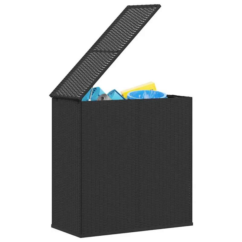 Sodo dėžė pagalvėlėms, juoda, 100x49x103,5cm, PE ratanas