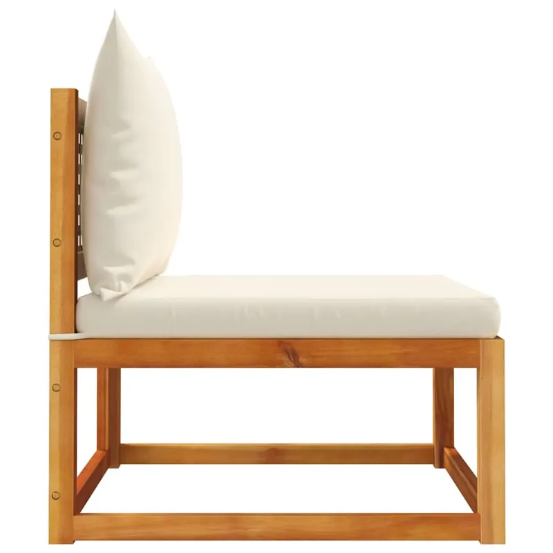 Sodo sofa be porankių su pagalvėlėmis, akacijos mediena ir rotangas