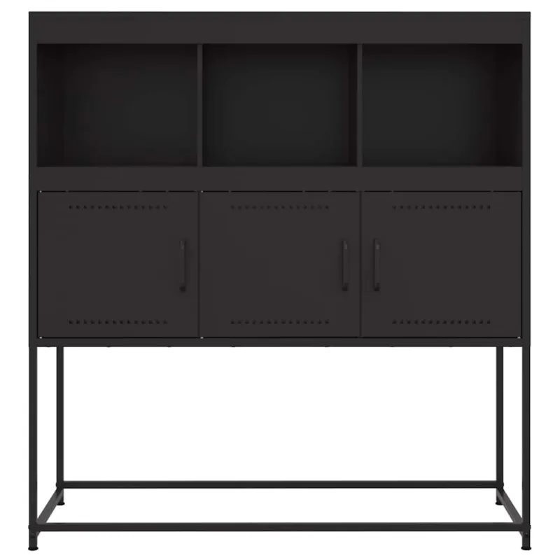 Šoninė spintelė, juodos spalvos, 100,5x39x107cm, plienas