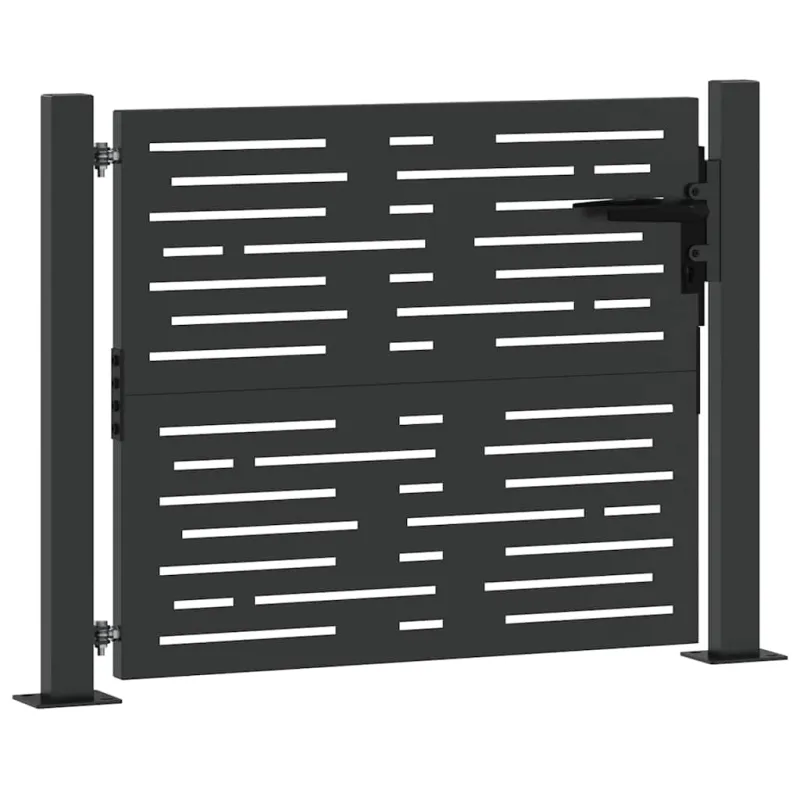 Sodo vartai Juoda 110 x 105 cm Milteliniu būdu dengtas plienas