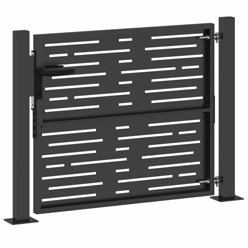 Sodo vartai Juoda 110 x 105 cm Milteliniu būdu dengtas plienas