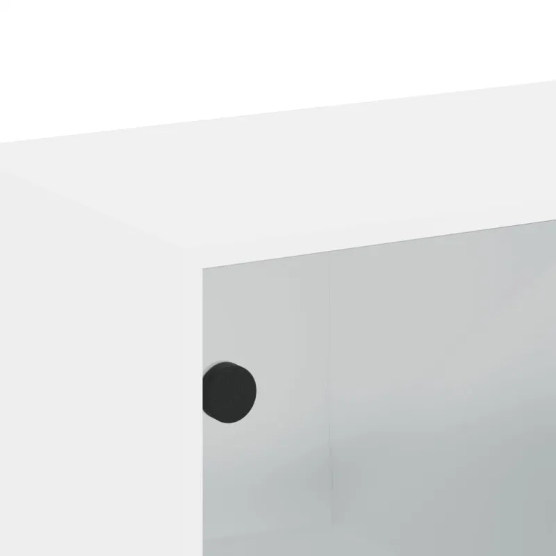 Sieninės spintelės su durelėmis, 2vnt., baltos, 68,5x37x35cm