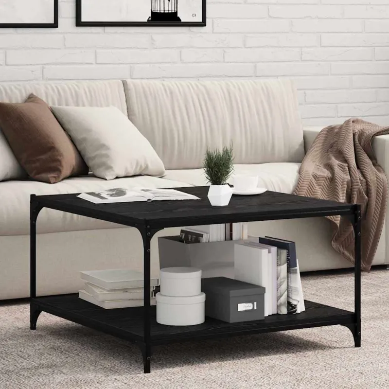Knygų lentyna 4 pcs Juodas 80 x 40 x 1,5 cm Apdirbta mediena