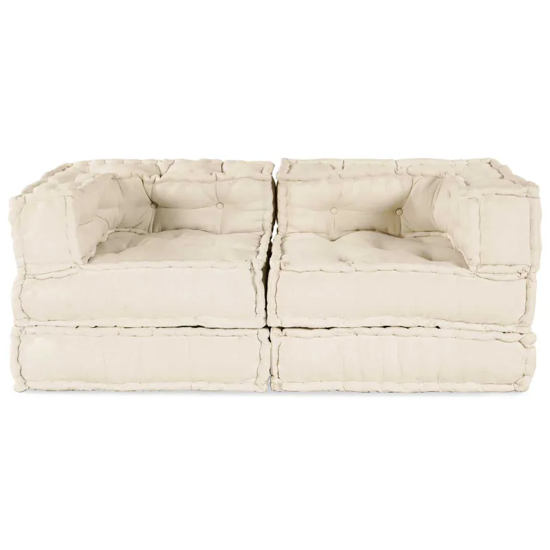 Modulinė sofa 2 pcs Kreminė 140 x 70 x 56 cm Audinys